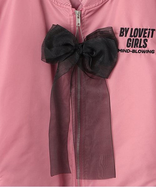 by LOVEiT（バイラビット）の「2WAYリボンMA-1（ブルゾン・キッズ・カーキ/ブラック/ピンク・120cm/130cm/140cm/150cm/160cm）」の6枚目の写真