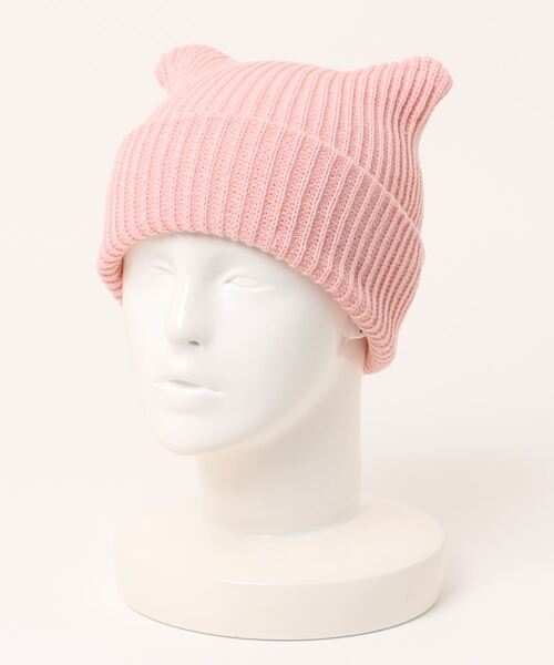 improves(インプローブス)の「猫耳 ニットキャップ(ニットキャップ/ビーニー・レディース・ライトピンク/ブラック/ベージュ/ミント/ラベンダー/グレー・FREE)」の6枚目の写真