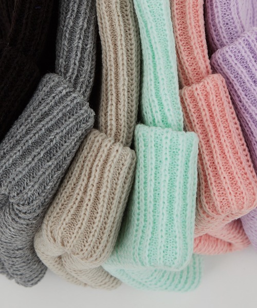 improves(インプローブス)の「猫耳 ニットキャップ(ニットキャップ/ビーニー・レディース・ライトピンク/ブラック/ベージュ/ミント/ラベンダー/グレー・FREE)」の8枚目の写真