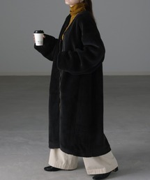 vivapresto　【ROBE】　ボアロングコート　ブラック Riberry｜ボアロングコート | Rakuten Fashion(楽天ファッション