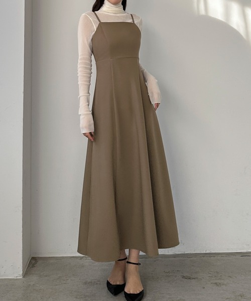 セール】バックレースアップフレアキャミワンピース[高身長サイズMT/低