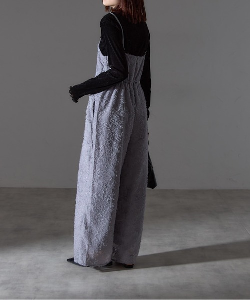each（イーチ）の「フラワーフリンジジャガードキャミワイドサロペ（サロペット/オーバーオール・レディース・グレー/アイボリー・FREE）」の14枚目の写真