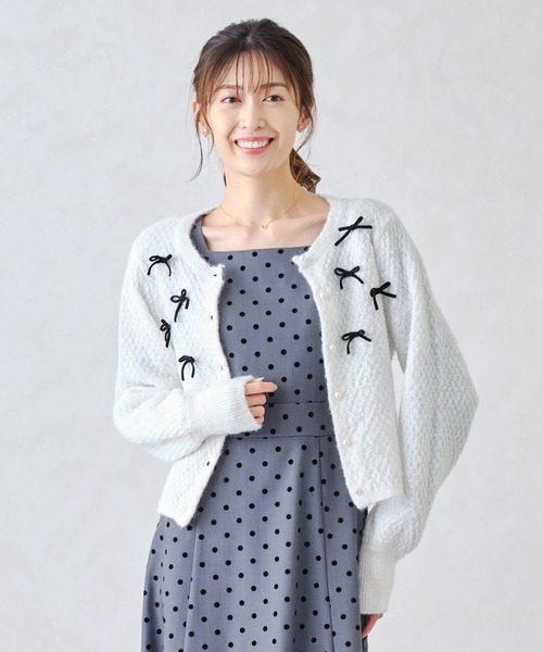 セール】□2024秋冬新作□ふわふわリボンカーディガン/MM448403