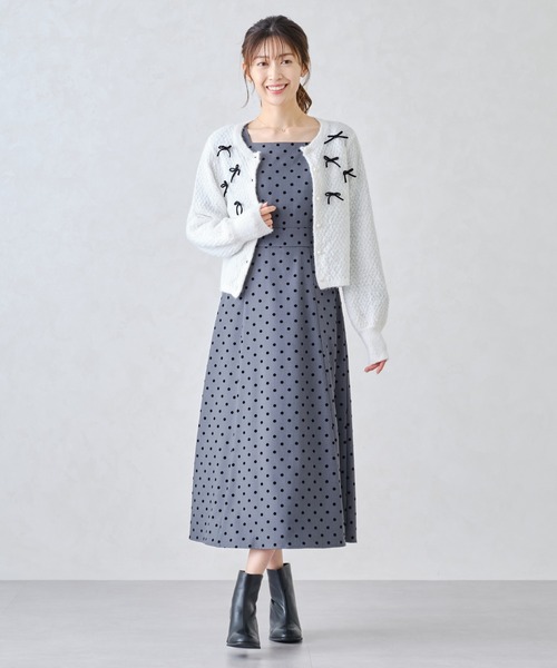 MISCH MASCH(ミッシュマッシュ)の「ふわふわリボンカーディガン/MM448403(ニット/セーター・レディース・グレー/ブラック/ホワイト・フリ-)」の21枚目の写真
