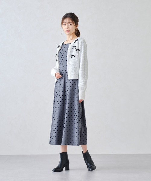 MISCH MASCH(ミッシュマッシュ)の「ふわふわリボンカーディガン/MM448403(ニット/セーター・レディース・グレー/ブラック/ホワイト・フリ-)」の22枚目の写真