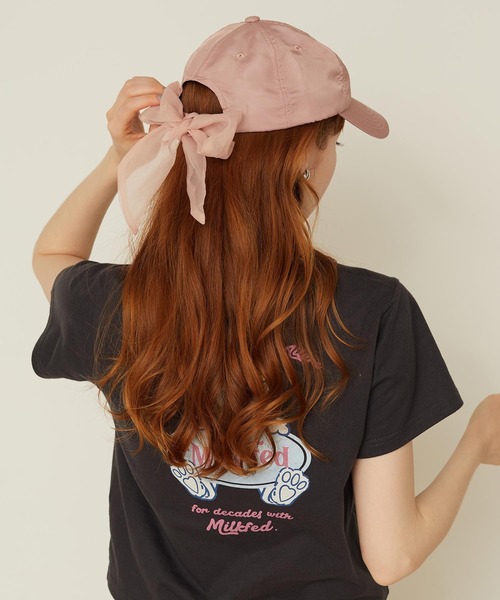 MILKFED.（ミルクフェド）の「BACK RIBBON CAP（キャップ・レディース・グレー/ブラック/ライトピンク・ONE SIZE）」の12枚目の写真