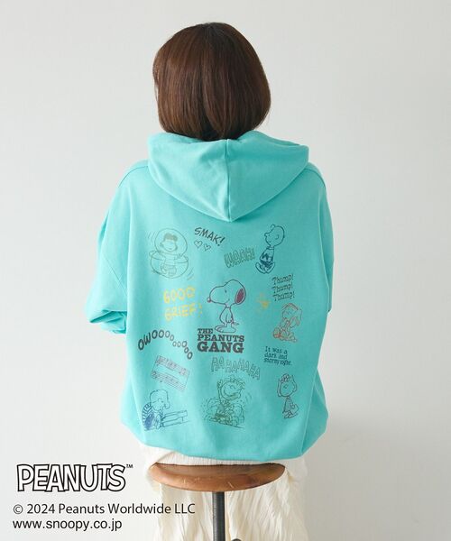 PEANUTS(ピーナッツ)の「【PEANUTS】プリントパーカー(パーカー・レディース・ブルーグリーン/ブラック/ホワイト系その他・M/XL/L)」の3枚目の写真