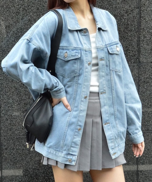 &soiree(アンドソワレ)の「【&soiree】オーバーサイズデニムジャケット(CP)(デニムジャケット・レディース・ブルー・FREE)」の2枚目の写真