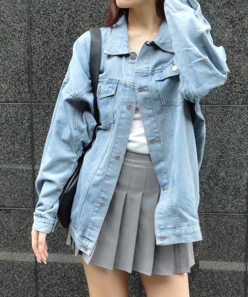 &soiree(アンドソワレ)の「【&soiree】オーバーサイズデニムジャケット(CP)(デニムジャケット・レディース・ブルー・FREE)」の3枚目の写真