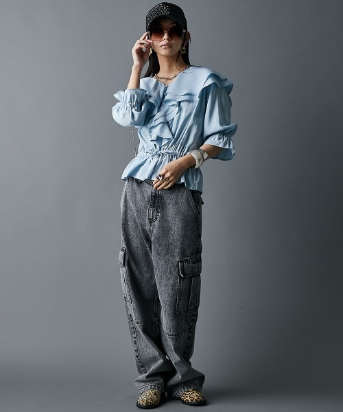 GEVS.(ジェイヴィス)の「綿100%アウトポケットデニムパンツ<大きいサイズ有>GEVS.(デニムパンツ・レディース・グレー系/ブルー系・84/88/73/76/80/92/96/98/106/114/122)」の22枚目の写真