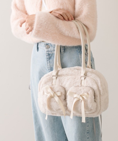 ❤ポケット付き❤dopタンバリン&ラビットボアベスト【grey✕pink】 DANTON | ダブルフェイスボア スタンドカラーベスト MEN