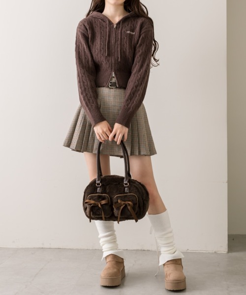 OLIVE des OLIVE（オリーブデオリーブ）の「リボンポケット付きファーボストン（ショルダーバッグ・レディース・サックスブルー/アイボリー/ダークブラウン・FREE）」の12枚目の写真