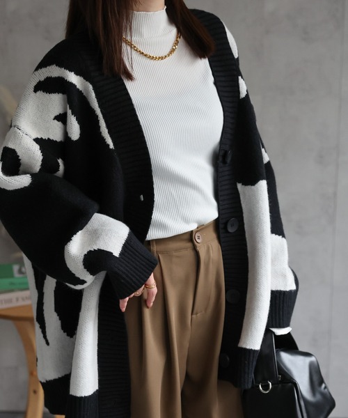 CREARE -LINO-（クレアーレリノ）の「〈ユニセックス商品〉ビックシルエット ニュアンスニットカーディガン（カーディガン/ボレロ・メンズ・グレー/ブラック・FREE）」の12枚目の写真