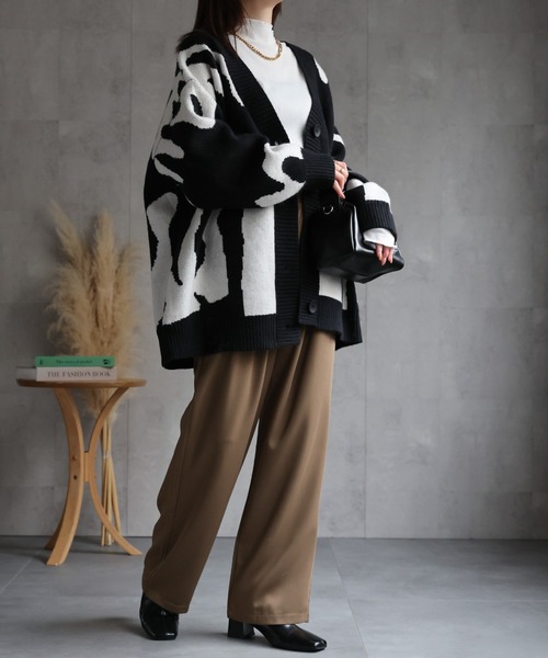 CREARE -LINO-（クレアーレリノ）の「〈ユニセックス商品〉ビックシルエット ニュアンスニットカーディガン（カーディガン/ボレロ・メンズ・グレー/ブラック・FREE）」の13枚目の写真