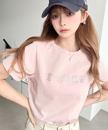 moment+ | ラインストーンロゴ半袖Tシャツ(Tシャツ/カットソー)