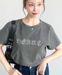 ラインストーンロゴ半袖Tシャツ