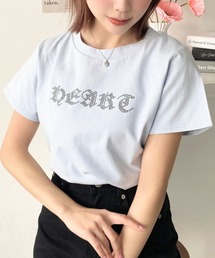 ラインストーンロゴ半袖Tシャツ