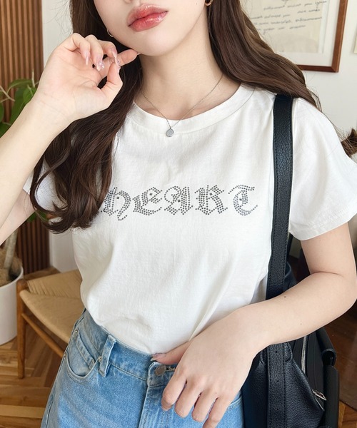 セール】ラインストーンロゴ半袖Tシャツ（Tシャツ/カットソー