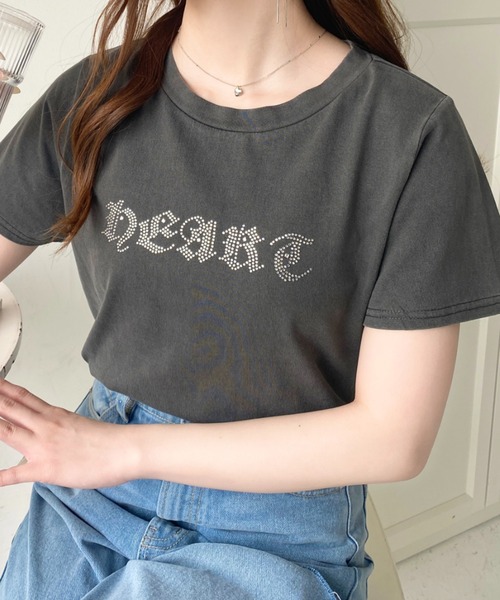セール】ラインストーンロゴ半袖Tシャツ（Tシャツ/カットソー