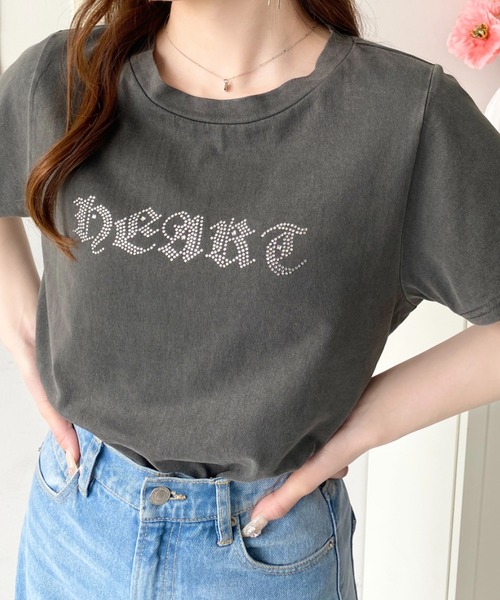 セール】ラインストーンロゴ半袖Tシャツ（Tシャツ/カットソー