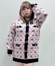 【大きいサイズ】MLモノグラムニットカーディガン