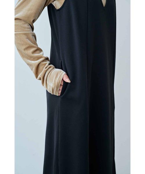 IEDIT(イディット)の「IEDIT 裏起毛カットソーの前後ろ着られるノースリーブワンピース〈ブラック〉(ワンピース・レディース・ブラック・LL/3L/M/L/MP/S/4L)」の9枚目の写真