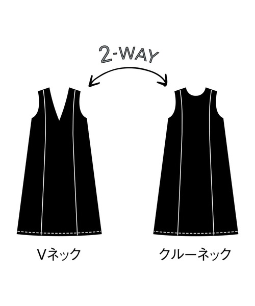 IEDIT(イディット)の「IEDIT 裏起毛カットソーの前後ろ着られるノースリーブワンピース〈ブラック〉(ワンピース・レディース・ブラック・LL/3L/M/L/MP/S/4L)」の4枚目の写真