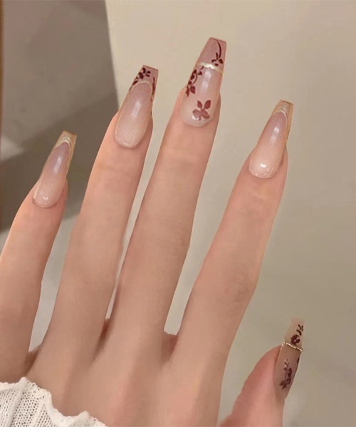 簡単にネイルチップ ハンドネイルチップ ヌードカラー（ネイルシール