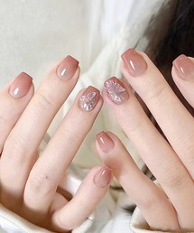 Doux Belle（ドゥーベル）の「簡単にネイルチップ ハンドネイルチップ ヌードカラー（ネイルシール/ネイルチップ）」