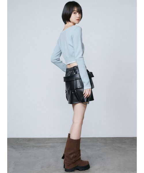 EMODA（エモダ）の「ラウンドロゴコンパクトニット（ニット/セーター・レディース・ホワイト/レッド/ブラック/グレー・FREE）」の6枚目の写真