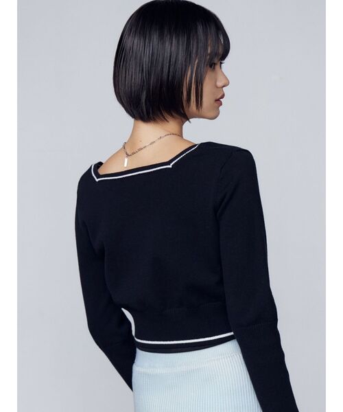 EMODA（エモダ）の「ラウンドロゴコンパクトニット（ニット/セーター・レディース・ホワイト/レッド/ブラック/グレー・FREE）」の14枚目の写真