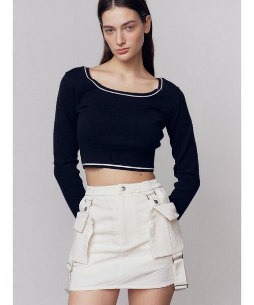 EMODA（エモダ）の「ラウンドロゴコンパクトニット（ニット/セーター・レディース・ホワイト/レッド/ブラック/グレー・FREE）」の18枚目の写真