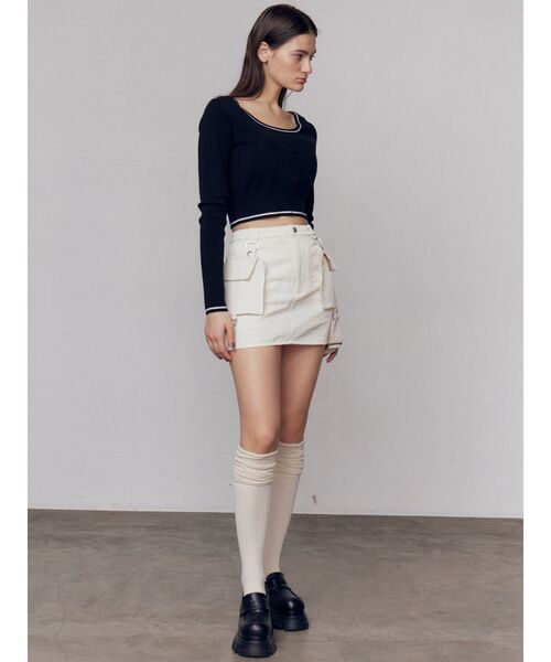 EMODA（エモダ）の「ラウンドロゴコンパクトニット（ニット/セーター・レディース・ホワイト/レッド/ブラック/グレー・FREE）」の19枚目の写真