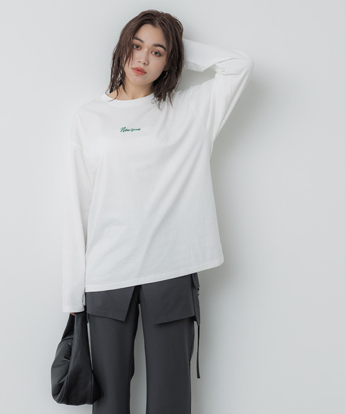 coca（coca）（コカ）の「【WEB限定セール】ワンポイントロゴプリントTシャツ（Tシャツ/カットソー・メンズ・ライトベージュ/アイボリー/ブラック/チャコール・M/XL/L）」の8枚目の写真