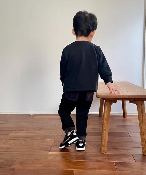 COMME CA ISM（コムサイズム）の「グレンチェック柄 ジャカードトレーナー(ベビーサイズ)（その他ベビー用品・キッズ・ブラック・80-90cm）」の4枚目の写真