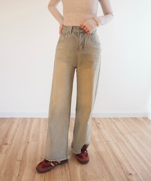 LAULEN（ローレン）の「vintage processing straight denim pants /ヴィンテージ加工 ストレート デニム パンツ（デニムパンツ・レディース）」
