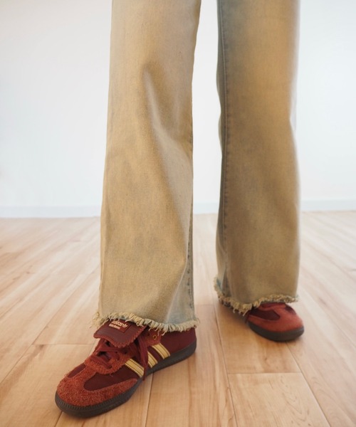 LAULEN（ローレン）の「vintage processing straight denim pants /ヴィンテージ加工 ストレート デニム パンツ（デニムパンツ・レディース・ブルー・S/M/L）」の6枚目の写真