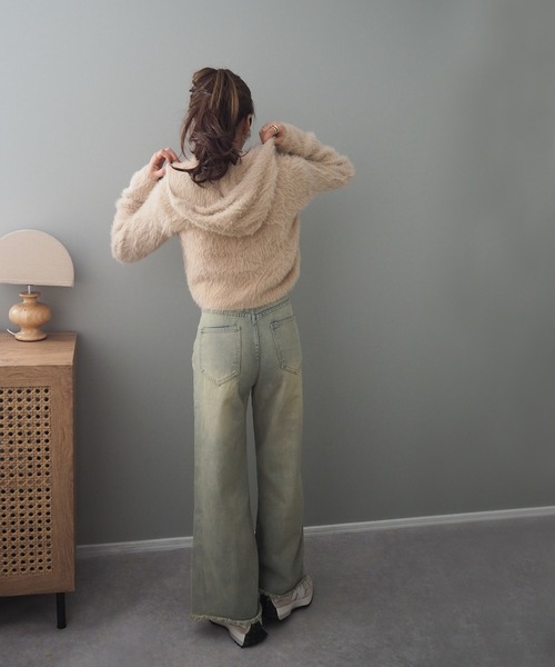 LAULEN（ローレン）の「vintage processing straight denim pants /ヴィンテージ加工 ストレート デニム パンツ（デニムパンツ・レディース・ブルー・S/M/L）」の8枚目の写真