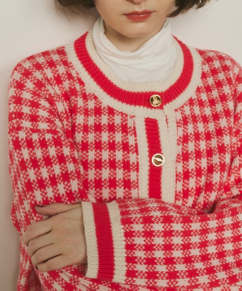 Unitage（ユニテージ）の「ギンガムチェックカーディガン（カーディガン/ボレロ・レディース・イエロー/グリーン/ピンク・FREE）」の11枚目の写真