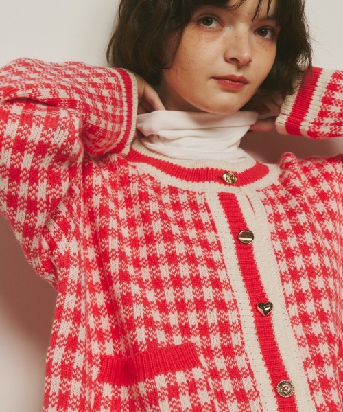 Unitage（ユニテージ）の「ギンガムチェックカーディガン（カーディガン/ボレロ・レディース・イエロー/グリーン/ピンク・FREE）」の14枚目の写真