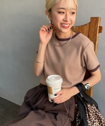 NOIR FABRIK（ヌワールファブリック）の「[NOIR FABRIK/ヌワールファブリック] コットンフライス クルーネックリンガーTシャツ（Tシャツ/カットソー）」