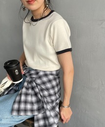 NOIR FABRIK（ヌワールファブリック）の「[NOIR FABRIK/ヌワールファブリック] コットンフライス クルーネックリンガーTシャツ（Tシャツ/カットソー）」