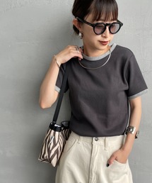 NOIR FABRIK（ヌワールファブリック）の「[NOIR FABRIK/ヌワールファブリック] コットンフライス クルーネックリンガーTシャツ（Tシャツ/カットソー）」