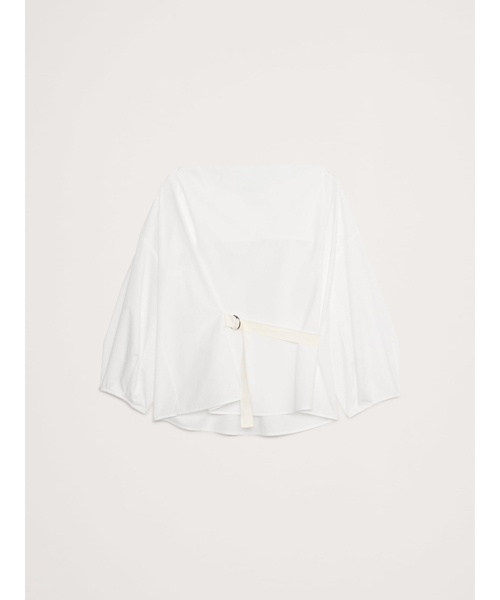 Banana Republic(バナナリパブリック)の「ポプリン カウルネック タイウエストトップス(シャツ/ブラウス・レディース・ネイビー/ホワイト・M/S/XS/L)」の3枚目の写真