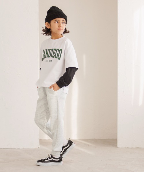 coca(coca)(コカ)の「キッズ ソフトスウェット前切替ジョガーパンツ(スウェットパンツ・キッズ・ブラック/ライトグレー/ネイビー/カーキ・140/130/150/120)」の7枚目の写真