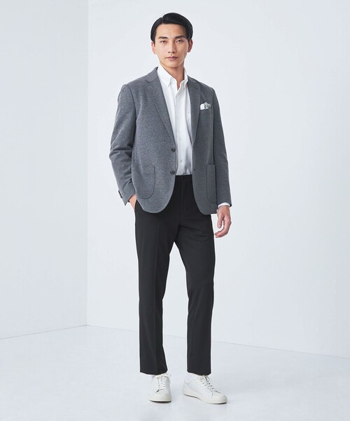 green label relaxing（グリーンレーベルリラクシング）の「エブリット TRPU ジャージ 5ポケット スラックス -ストレッチ・防シワ-（スラックス・メンズ・ネイビー/ブラック・L/S/M/XL）」の4枚目の写真