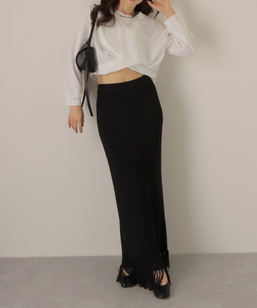 LAULEN(ローレン)の「twist short pullover /ツイスト ショート プルオーバー(スウェット・レディース・ホワイト/グレー/ブラック・FREE)」の7枚目の写真