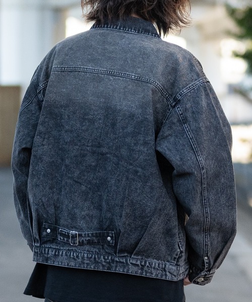 JOHN'S CLOSET（ジョンズクローゼット）の「【13】10.5oz　ブラスト加工 デニムジャケット（デニムジャケット・メンズ・ブラック/ネイビー/ブルー・MEDIUM/LARGE）」の20枚目の写真