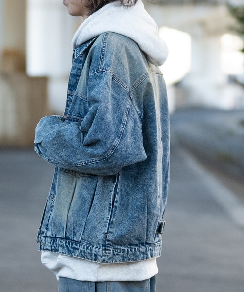 JOHN'S CLOSET（ジョンズクローゼット）の「【13】10.5oz　ブラスト加工 デニムジャケット（デニムジャケット・メンズ・ブラック/ネイビー/ブルー・MEDIUM/LARGE）」の9枚目の写真