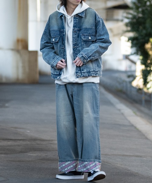 13】10.5oz ブラスト加工 デニムジャケット（デニムジャケット